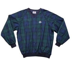 Vintage Slazenger Golf Windbreaker Jacket Mens Medium Tartan Plaid Nylon